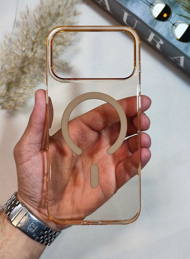 جراب ماج سيف لهاتف ايفون 17  برو ماكس ، جراب  نحيف مقاوم للصدمات والخدوش  يدعم الشحن اللاسلكى المغناطيسى لهاتف ايفون 17 بروماكس - بنى - Image 1